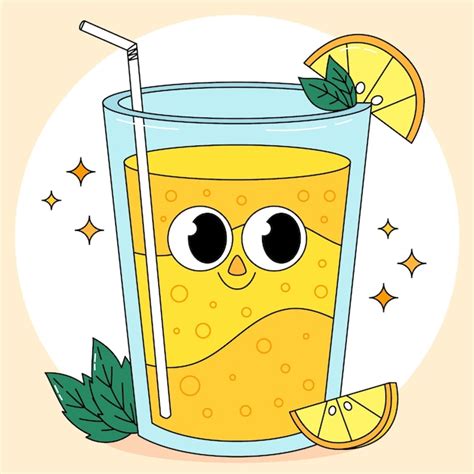 Dibujado A Mano Ilustraci N De Dibujos Animados De Limonada Vector