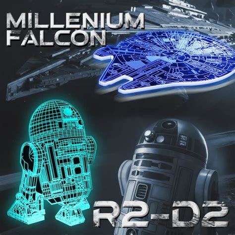 Star Wars Lampe 3D Illusion Veilleuse Led 3D Lampe Hologramme Avec 16