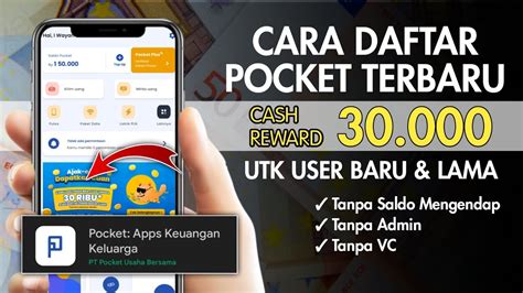 Cara Daftar Aplikasi Pocket Ribu Bonus Pengguna Baru Aplikasi