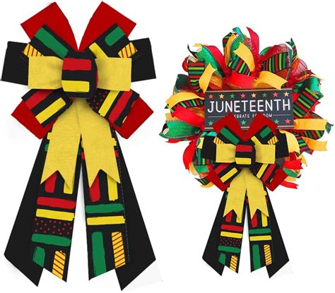 Abtols Large African American Wreath Bow Kwanzaa Bow Black