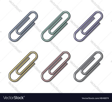 Set Colored Paperclips Royalty Free Vector Image