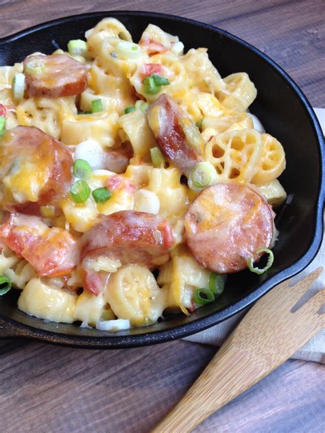 A Little Slice Of Heaven Spicy Mac And Cheese With Smoked Sausage Tomatoes And Green Chiles