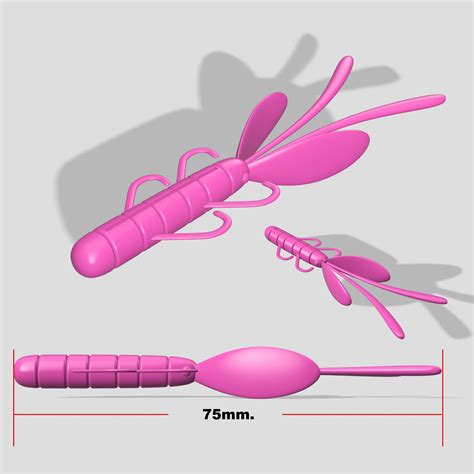 Digital File Mold Shimp Bug Mm Fishing Lure Softbait Mold D Stl