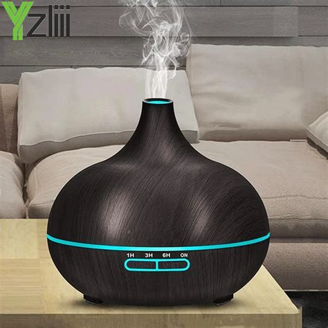 High Quality 550ml Aromatherapy Essential Oil Diffuser Wood Grain Remote Control Ultrasonic Air