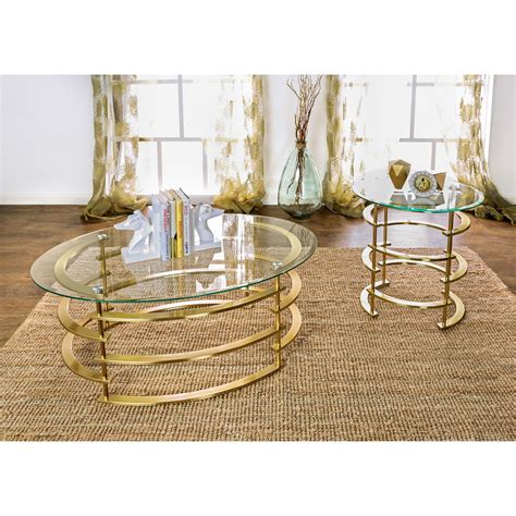 Glass Living Room Table Set