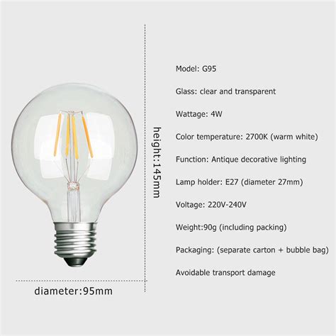 E27 Screw 4W LED Filament Edison Light Bulb Retro Vintage Squirrel Cage