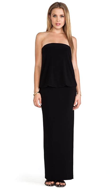 Norma Kamali Kamalikulture Strapless Maxi Dress In Solid Black Revolve