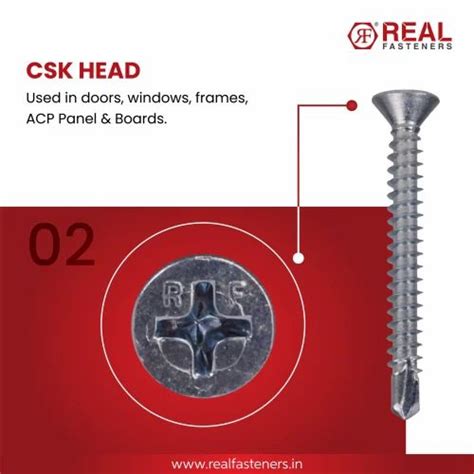 Carbon Steel Csk Head Self Drilling Screw For Construction At Rs