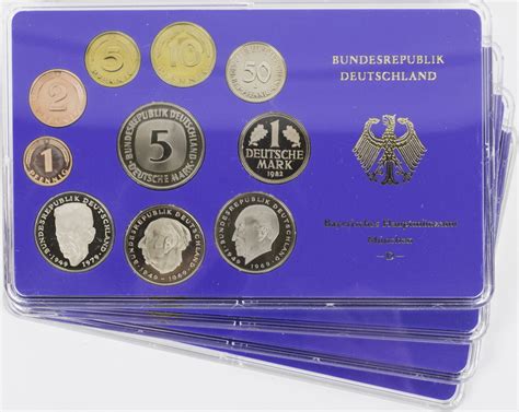 Bundesrepublik Deutschland 4 x 12 68 DM 1982 DFGJ Kursmünzensatz KMS