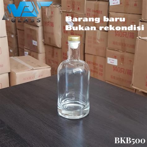 Jual BKB500 Botol Kaca 500ml Liquor Bottle Tutup Cork Botol Kaca