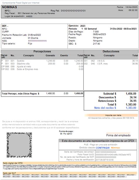 Ajustes En El Documento Pdf Del Cfdi De N Mina