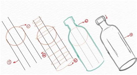 How To Draw A Bottle Easy Step By Step Guideline Choose Marker