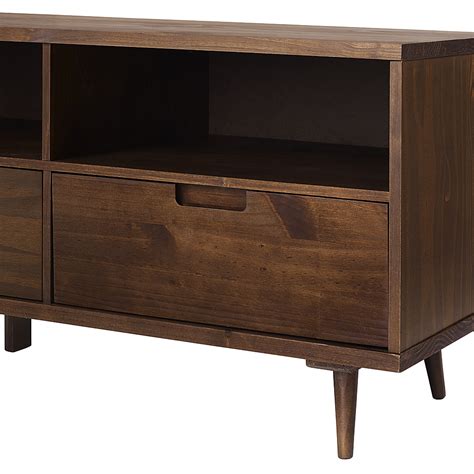 Best Buy Walker Edison Mid Century Modern Drawer Solid Wood Console