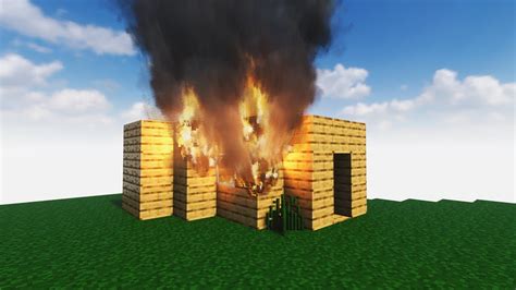 Wooden Minecraft House On Fire Teardown Youtube