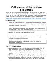 New Docx Collisions And Momentum Simulation In This Lab We Will