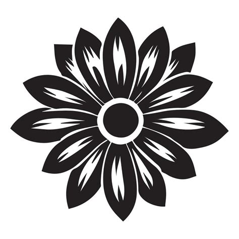 Flower Design Vector Illustration black color 24790433 Vector Art at ...