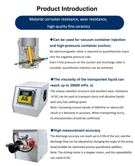 Ml Precision Valveless Alumina Ceramic Filling Metering Piston Pump