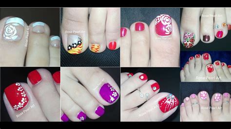 Pedicure Nail Art Compilation 2 Toe Nail Designs Rose Pearl Youtube