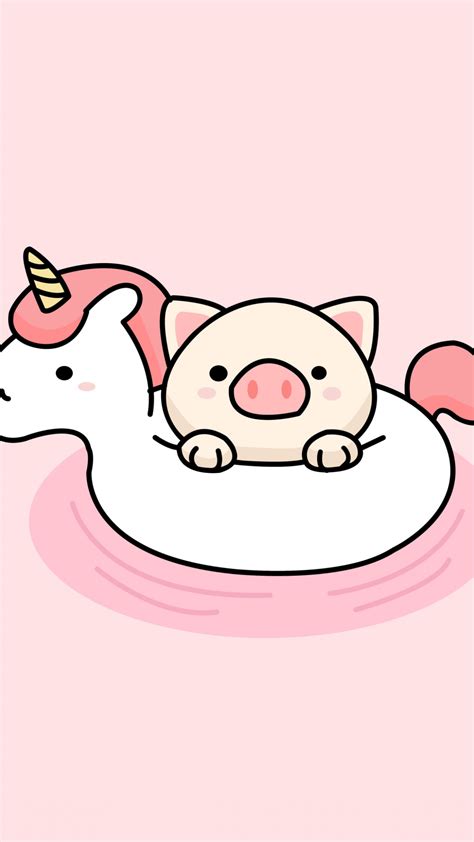 Kawaii unicorn Wallpaper 4K, Cute unicorn, Kawaii pig