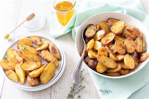 Pommes de terre grenailles rôties au miel et au thym Recettes de