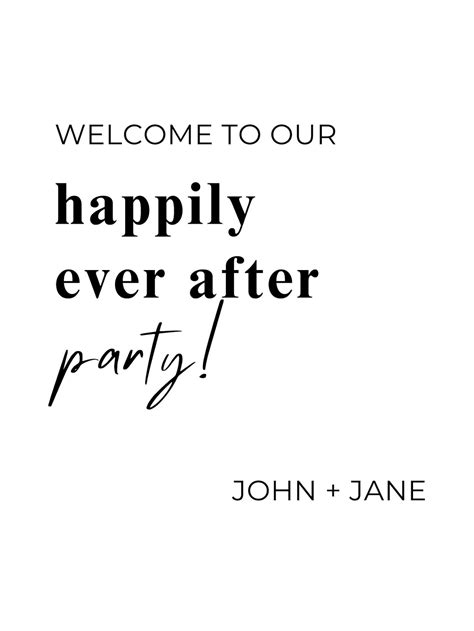 Wedding Welcome Sign Happily Ever After Party Etsy