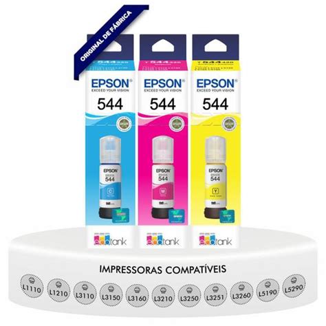 Kit Tintas Coloridas Original Epson T Compat Vel L L L