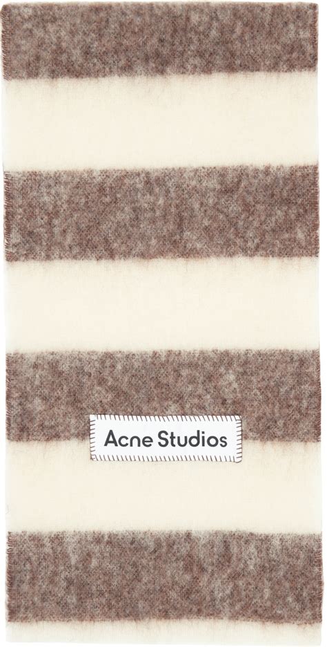 Brown White Stripe Scarf By Acne Studios On Sale