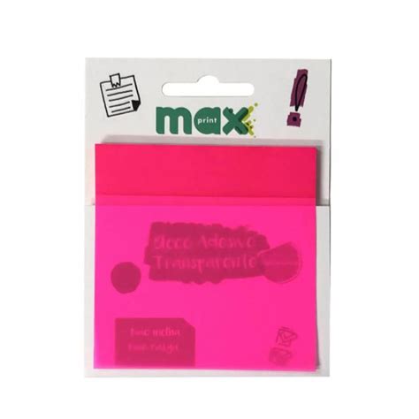 Kit Bloco Adesivo Transparente Maxprint Folhas Papelaria Art Pel