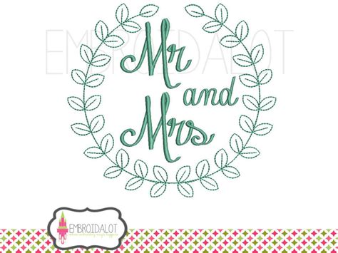 Mr And Mrs Embroidery Design Wedding Machine Embroidery In Etsy