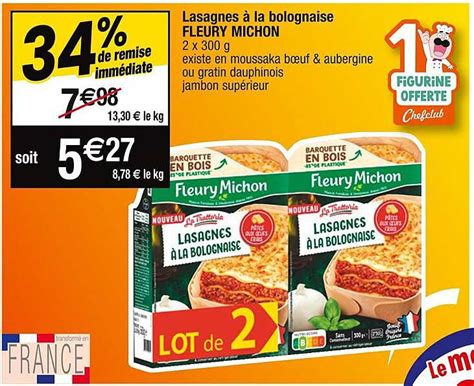 Promo Lasagnes La Bolognaise Fleury Michon Chez Cora Icatalogue Fr