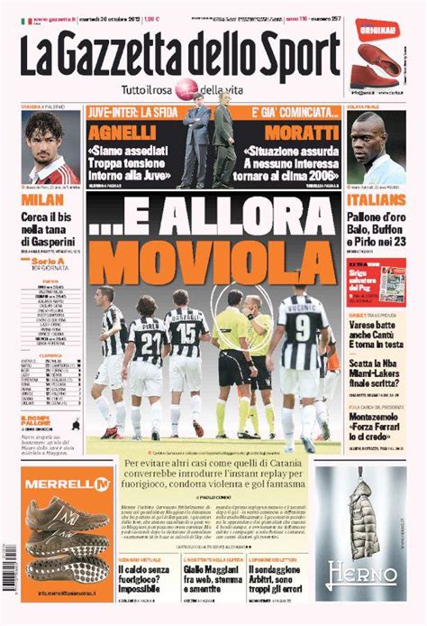 Gazzetta Dello Sport E Allora Moviola Calciomercatonews