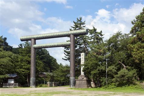 Torii Gate Gokoku Shinto Shrine Hirosaki Japan Stock Photos Free