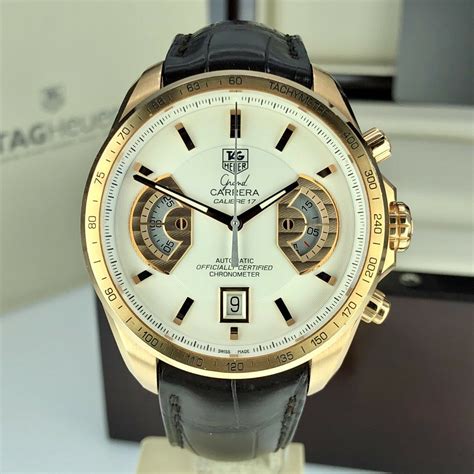 TAG Heuer Grand Carrera 18k Rose Gold Limited Edition Caliber 17 Box ...