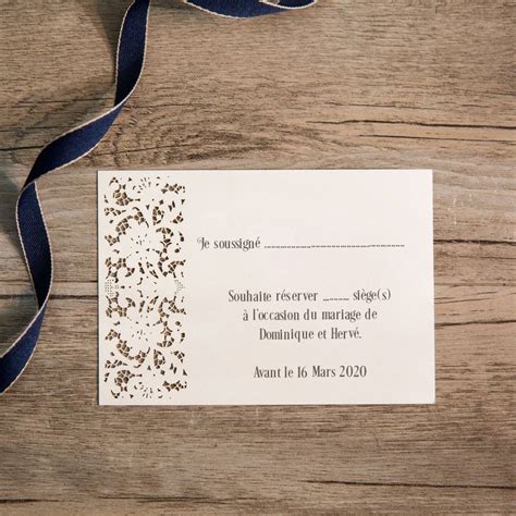 Faire Part Mariage Avec Coupon Reponse Freepict Fairepartmariage