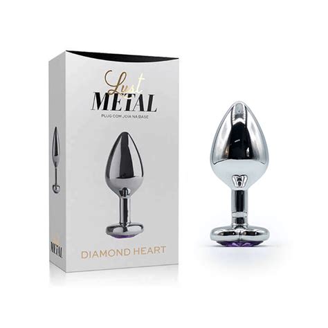 Plug Anal M Cromado Joia Lust Metal Heart 7 Cores Exclusiva