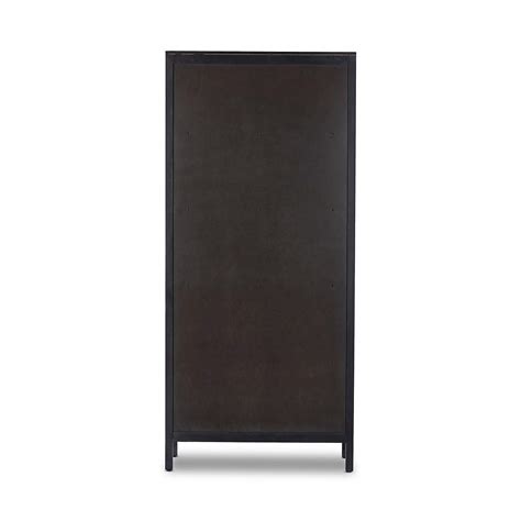 Caprice Black Natural Cane Narrow Cabinet Cb2