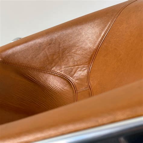 Italian Midcentury Brown Leather Armchair Plona Anonima Castelli