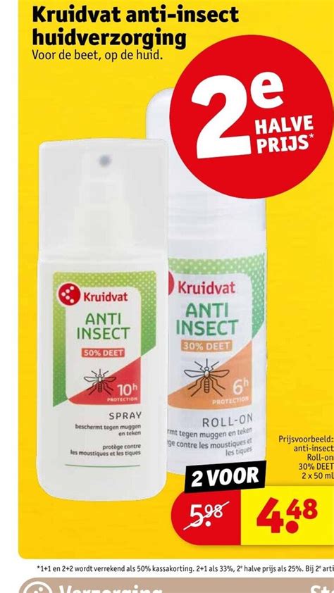 Kruidvat Anti Insect Huidverzorging 30 DEET 2x50ml Aanbieding Bij Kruidvat