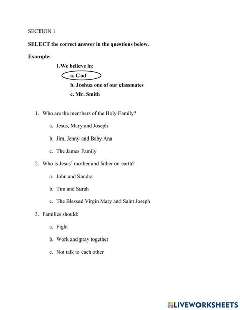 Religious Education EOTT worksheet | Live Worksheets