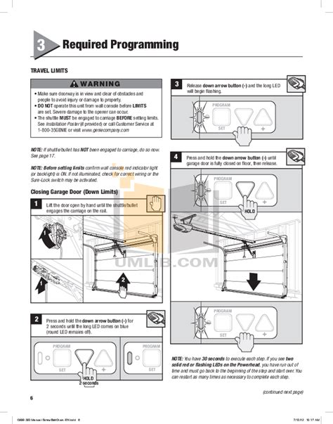 Pdf Manual For Genie Other Excelerator Garage Door Opener