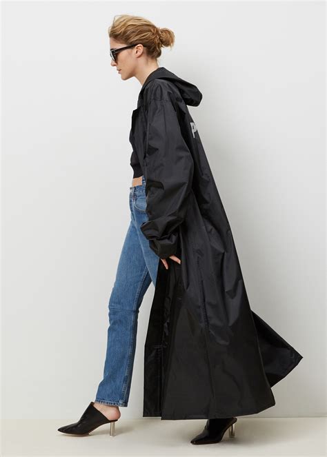 Long Black Rain Coat | Han Coats