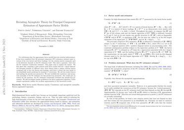 Revisiting Asymptotic Theory For Principal Component Estimators Of