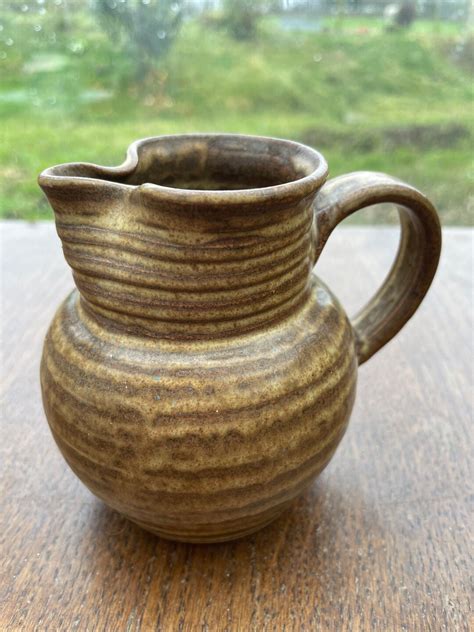 Prinknash Pottery Brown Stoneware Jug Hand Made Etsy