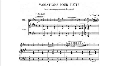 Chopin Variations On A Theme By Rossini For Flute And Piano In E