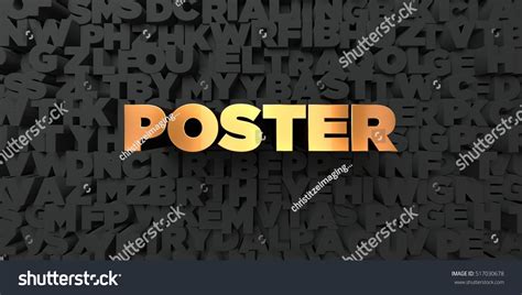 Poster Gold Text On Black Background 스톡 일러스트 517030678 Shutterstock