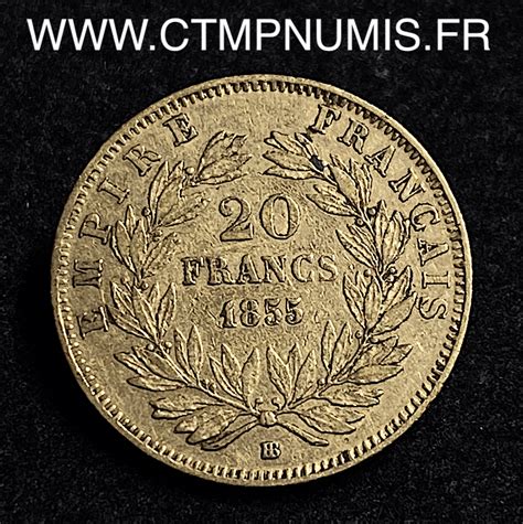 Francs Or Napoleon Iii Tete Nue Bb Strasbourg Chien Rare Ctmp