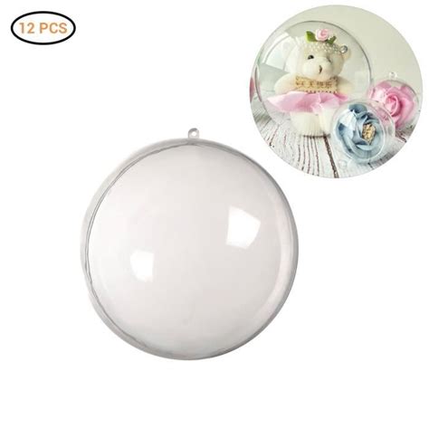 Qiilu 12 Boules transparentes à remplir en plastique pour décoration de