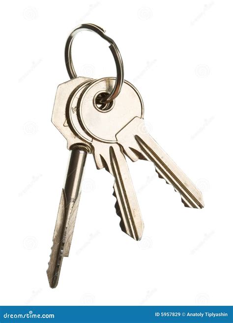 Three Keys On Ring Stock Image Image Of Isolated Metal 5957829