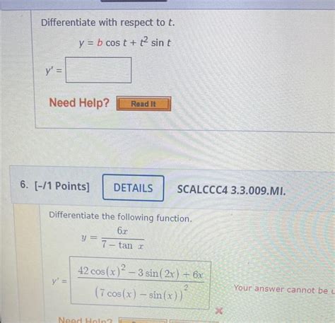 Solved Differentiate F X 4x8−7cosx F′ X 11 Points]