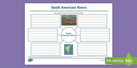 South American Rivers Blank Mind Map L Enseignant A Fait